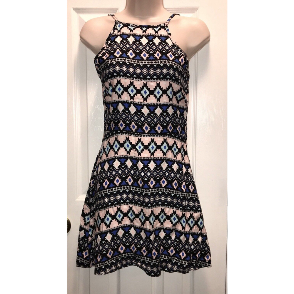 NEW LF STORE Charms Fashion Blue Aztec Design Sun Dress $ 138 Women’s XS